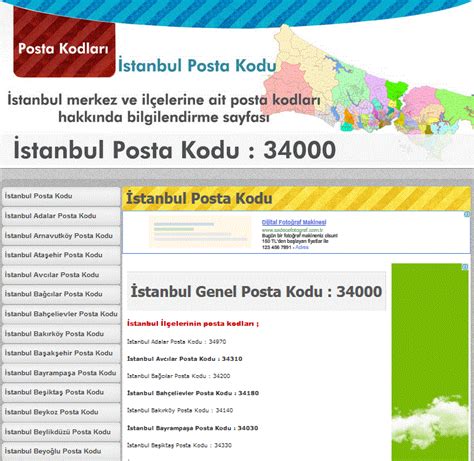 türkiyenin posta kodu istanbul